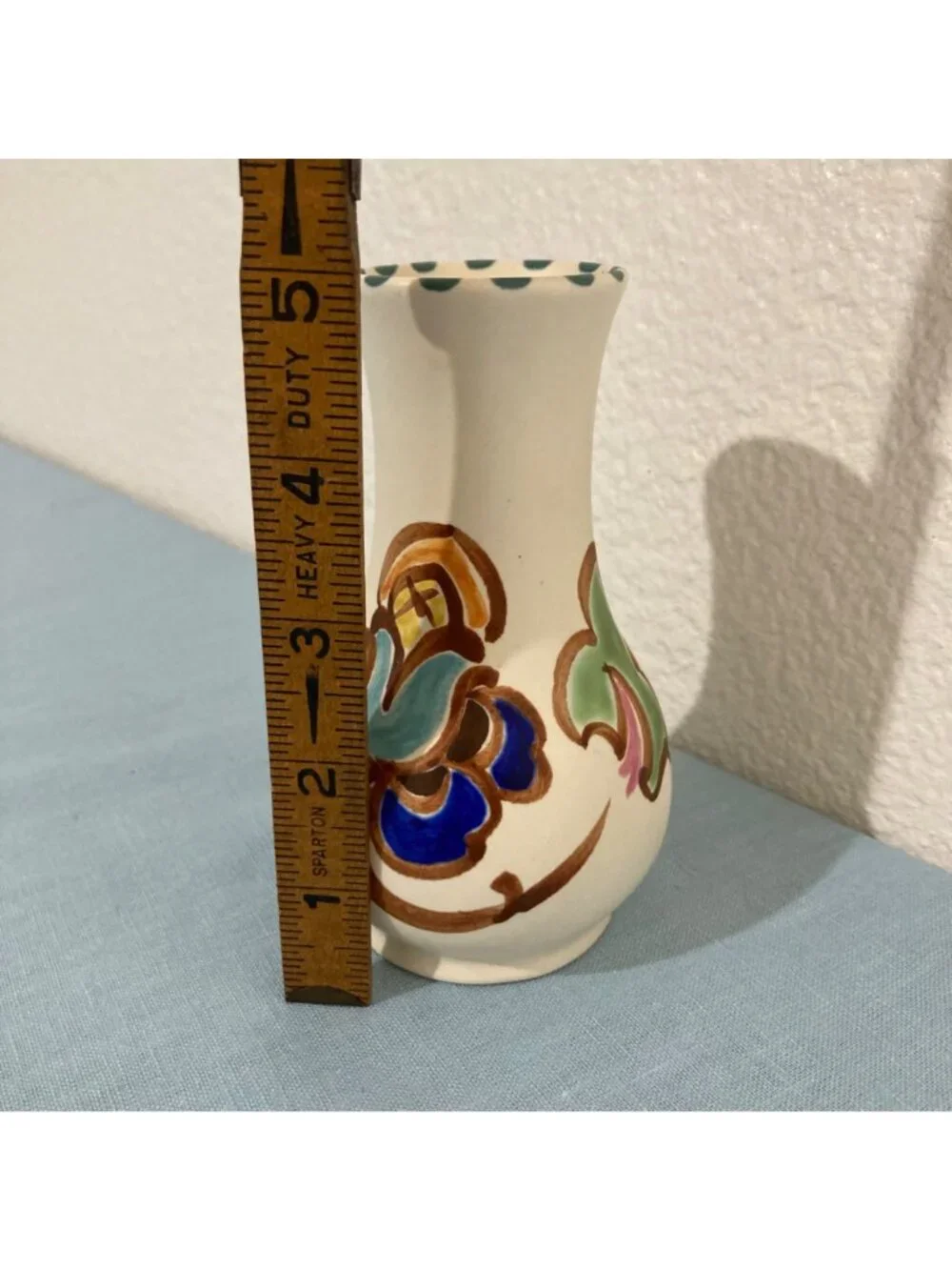 Vintage Honiton Devon Studio Pottery Vase Hand Painted Made In England
